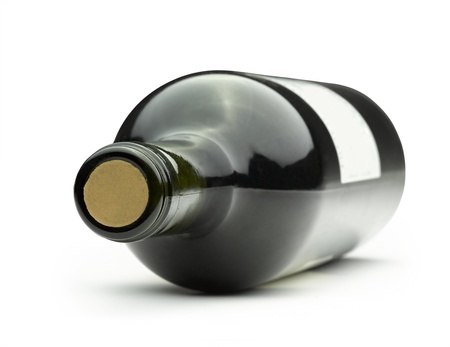 Wine bottle isolated on a white backgroundの写真素材