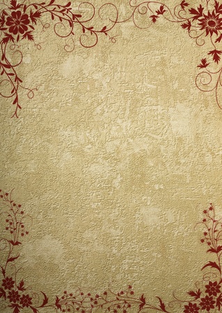 old wall paper with floral designの写真素材