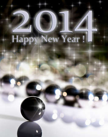 Blurred christmas tree with ballsの写真素材