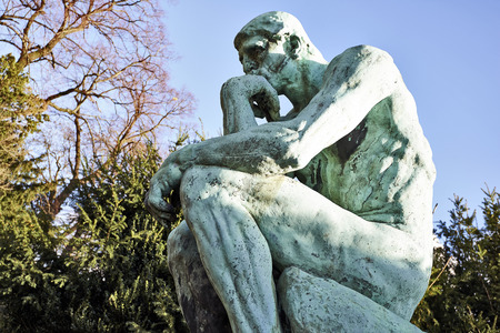 The Thinker Statue by the French Sculptor Rodinの写真素材