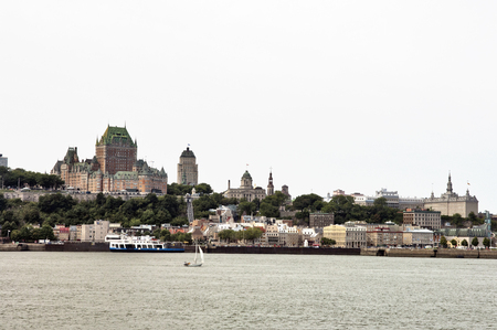 QUEBEC CITY, CANADA - AUGUST 21: Quebec City skyline panorama over river on August 21, 2010 in Quebec City, Canada.のeditorial素材