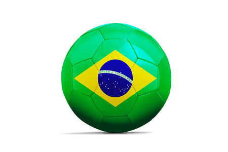 Soccer ball with Brazil flagの写真素材