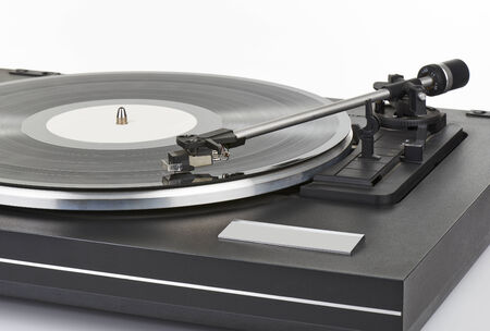 vinyl player arm on white background