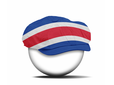 fashion hat on white with the flag of Costa Rica - clipping path for the hatの写真素材