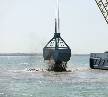 Dredging in a Industrial Harbor near Casablanca in Morocco