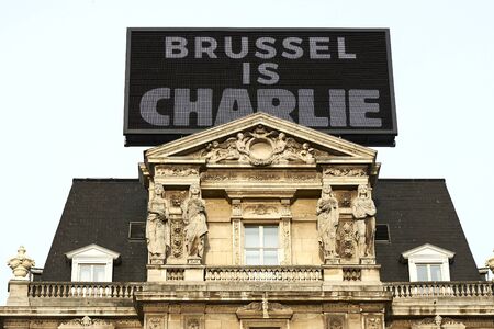 The Brussels event against terrorism and support for freedom of expression after the attacks against the magazine Charlie hebdoのeditorial素材