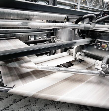 speed of Offset print press at workの写真素材
