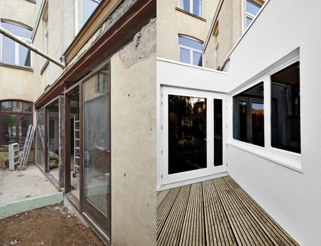 Two steps of Renovation an extension in homeの写真素材
