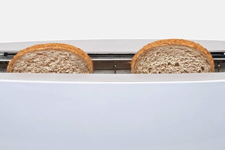 A classic toaster isolated with clipping path on a white backgroundの写真素材