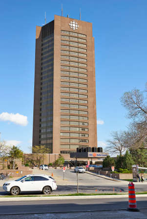 MONTREAL, QUEBEC, CANADA - 18 MAY 2017: Maison Radio-Canada in Montreal is a home for the Canadian Broadcasting Corporation's operationsのeditorial素材