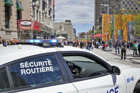 MONTREAL, QUEBEC, CANADA - 19 MAY 2017: Security police car parked in  Montreal streets during 375th birthday bashのeditorial素材