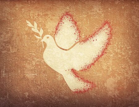 grunge background with space for text and dove shape shatteringの写真素材