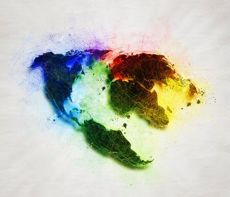 Illustration of the global earth map and Planet , concept for global businessの写真素材