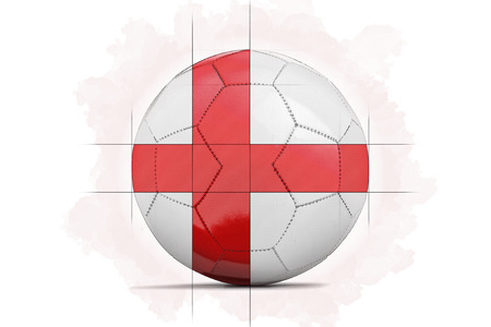 Digital Artwork sketch of a Soccer ball with team flag. England, Europeの写真素材