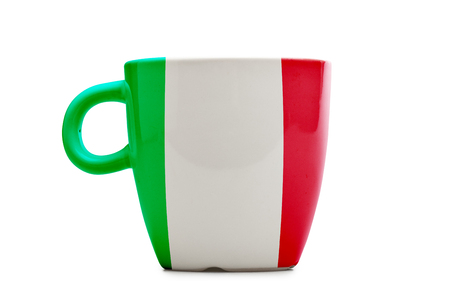 Elegant tea or cafe flagged mug isolated. Italia flagの写真素材