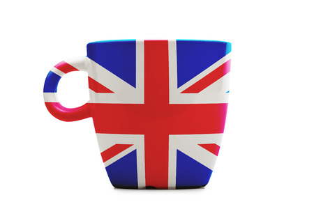 Elegant tea or cafe flagged mug isolated. UK flagの写真素材