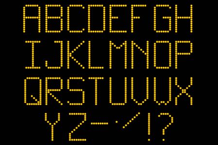 Alphabet concept on electronic Led panel