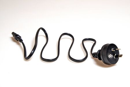Power Cable adapter Plug on white backgroundの写真素材