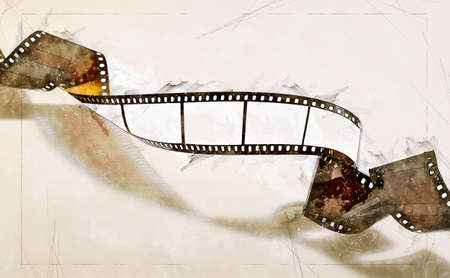 Sketch illustration twisted film for photo or video recordingの写真素材