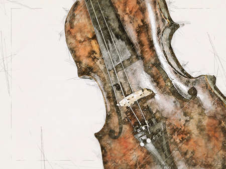 illustration Sketch of the body of a violinの写真素材