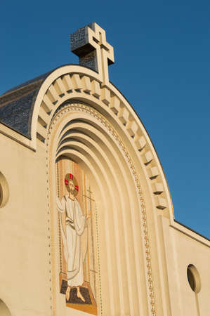 the modern Catholic cathedral in Europeの写真素材
