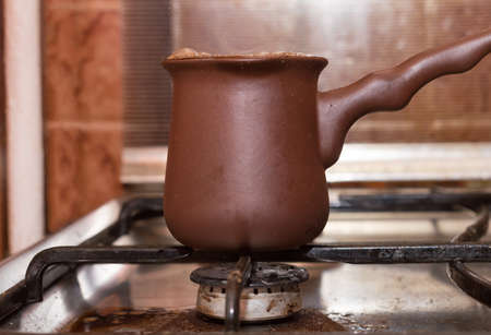 coffee on the stoveの写真素材