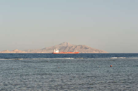 Cargo ship at seaの写真素材