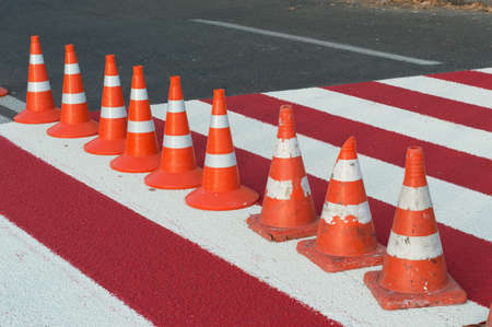 road works in the cityの写真素材