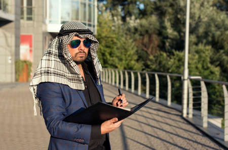 Oriental businessman in the city