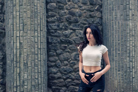 Young brunette with curly hair