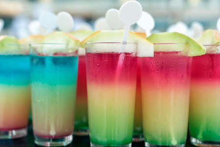 delicious dinner in a restaurantの写真素材