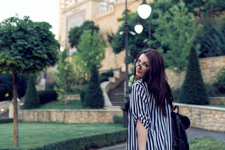 Photoshoot of a girl in urban residential neighborhoodsの写真素材