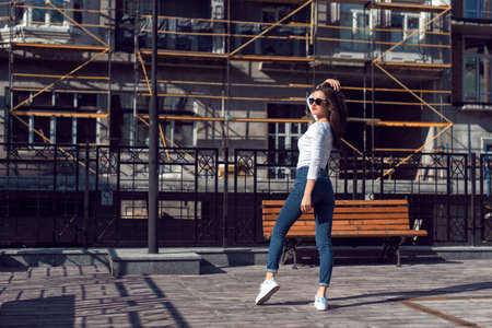 Spring walk through the residential old quarterの写真素材