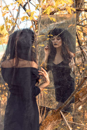 Black bride on halloween holiday