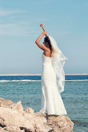 Bride on an African tripの写真素材