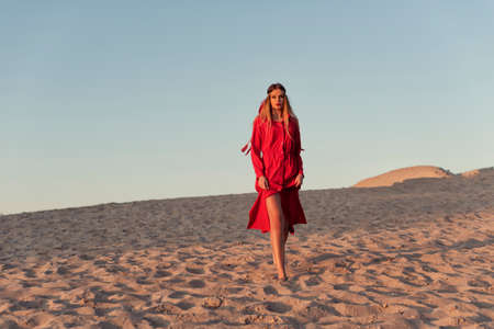 young blonde girl on vacationの写真素材