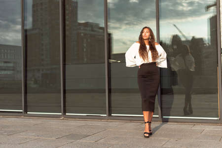 Girl dressed in business styleの写真素材