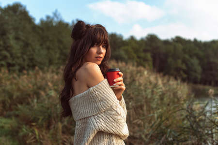 Photo session in autumn park