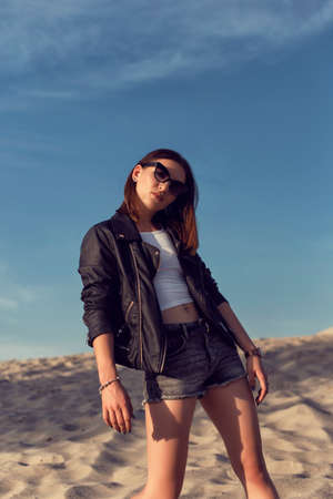 Summer sunny day on the sandの写真素材