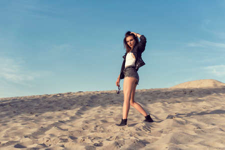 Summer sunny day on the sandの写真素材