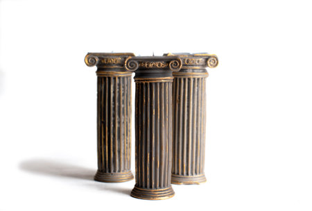 Beautiful handmade colored wax candlesの写真素材