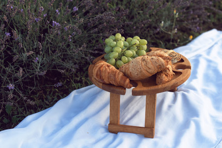 Different food on a picnic in the park