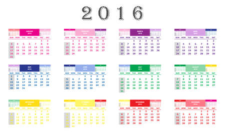 calendar 2016のイラスト素材