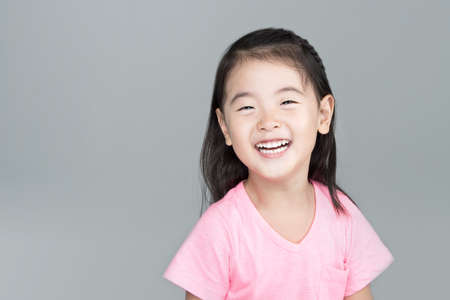 Asian girl smile on her face