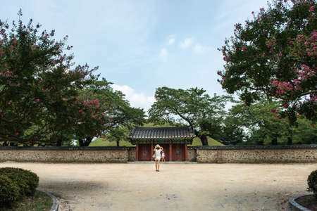 Gyeongju, South Korea - August 16, 2016: Tomb of king Michu, Gyeongju.  (WHC for short) in 1972のeditorial素材