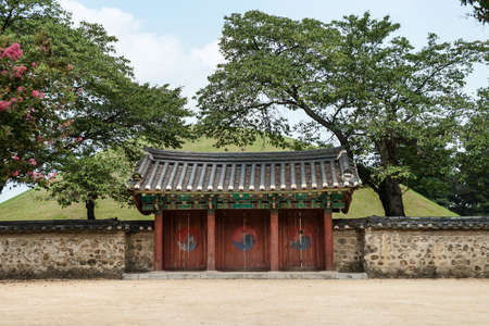 Gyeongju, South Korea - August 16, 2016: Tomb of king Michu, Gyeongju. UNESCO (WHC for short) in 1972のeditorial素材