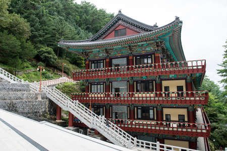 Chungcheongbuk-do, South Korea - August 29, 2016: Guinsa temple in Sobaek Mountains, South Koreaのeditorial素材