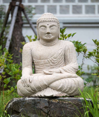 Chungcheongbuk-do, South Korea - August 29, 2016: Buddha statue in Guinsa temple, South Koreaのeditorial素材