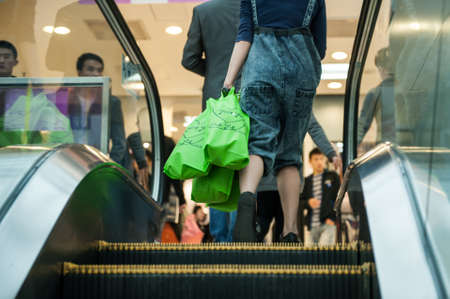 Guangzhou, China - December 8, 2011: Landscape and people of large-scale wholesale market in Guangzhou, Chinaのeditorial素材
