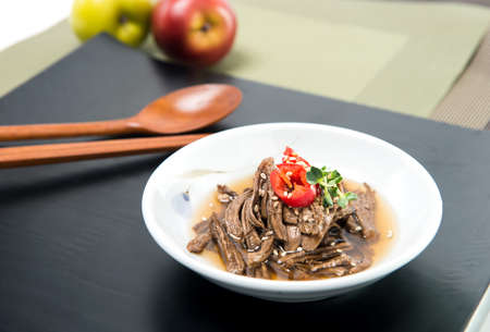 Korean food, Jangjorim, beef boiled down in soy sauceの写真素材